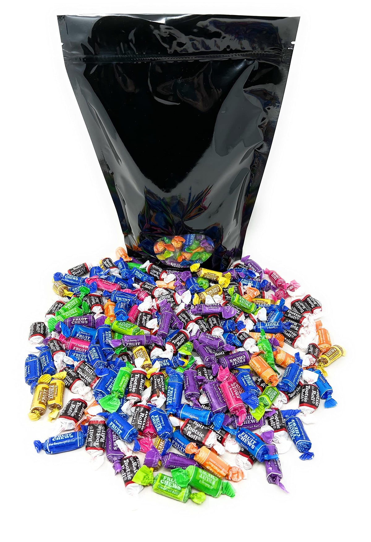 Assortit Tootsie Roll resealable bag keeps freshness and chewy texture from first bite to last