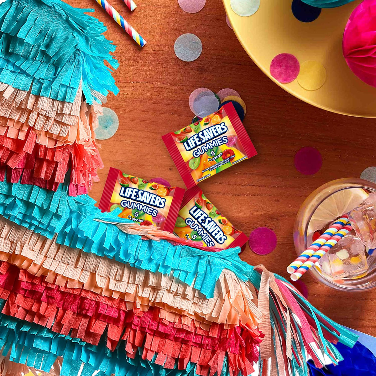 Assortit travel-friendly gummies for road trips and on-the-go snacking.