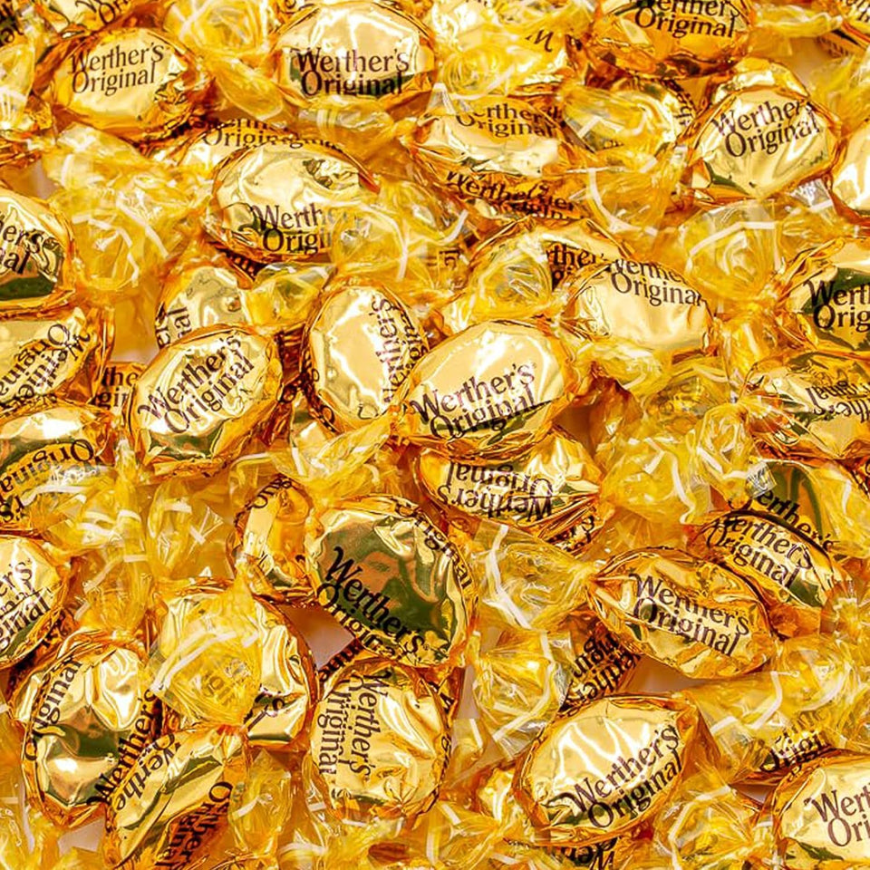 Assortit Werther's Original classic hard candies in a bag for sharing and gifting