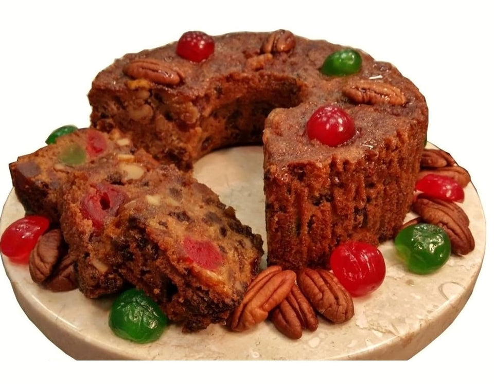 Assumption Abbey fruit cake in traditional tin, rich flavor