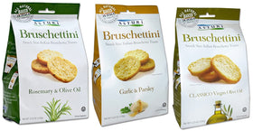 Asturi Bruschettini Garlic Parsley with Classico Olive Oil—crisp, savory bites for entertaining