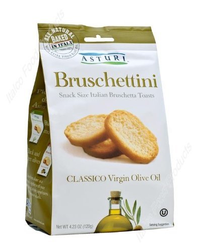Asturi Classico Bruschettini with virgin olive oil, ideal as a quick savory snack