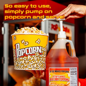 At-The-Movies-Popcorn butter pump action delivers quick, mess-free topping.