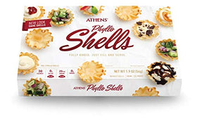 Athens Foods Mini Fillo Shells 3-pack box, ready to fill for party bites.
