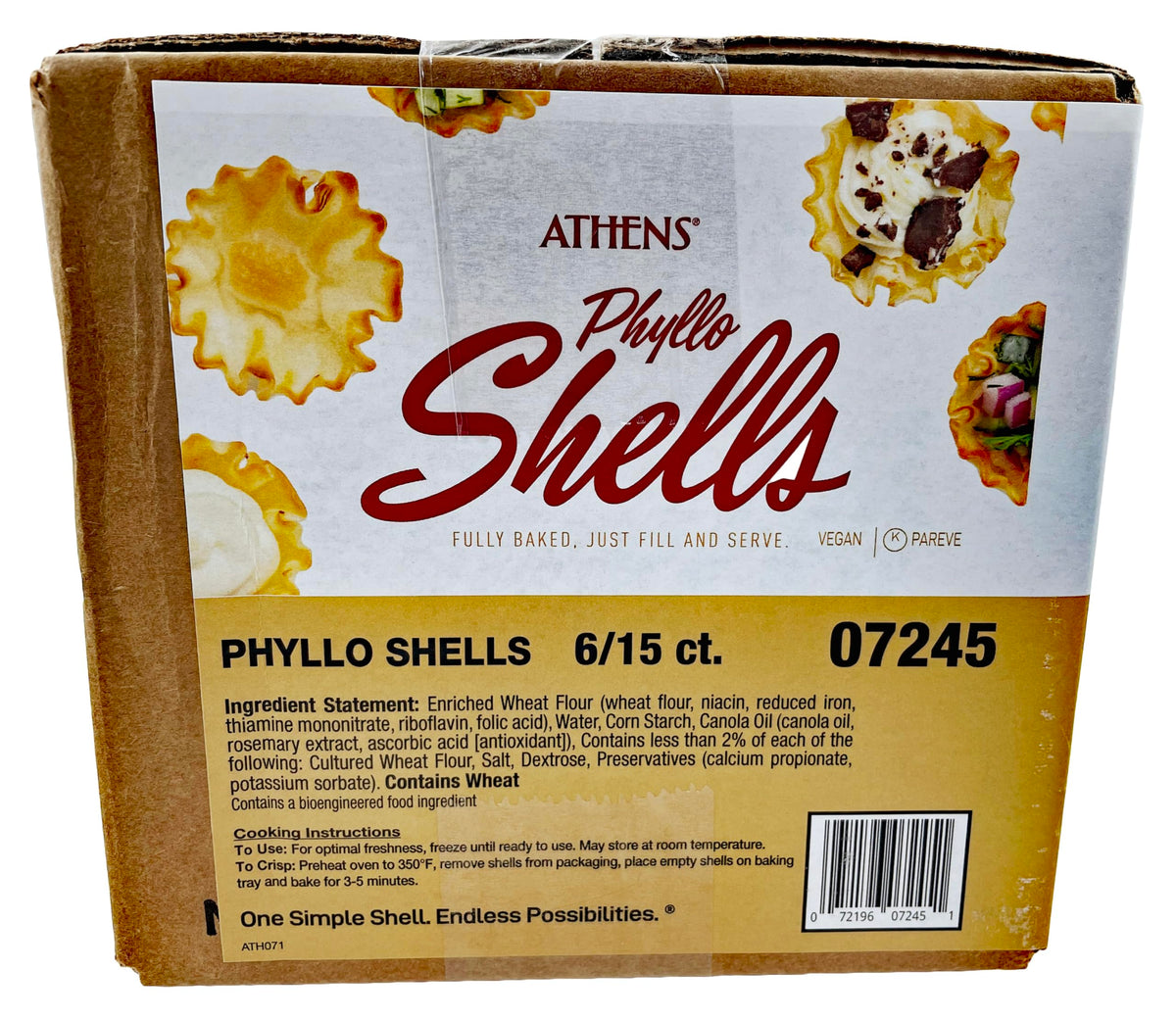 Athens Foods Mini Fillo Shells stacked, ready for easy party appetizers