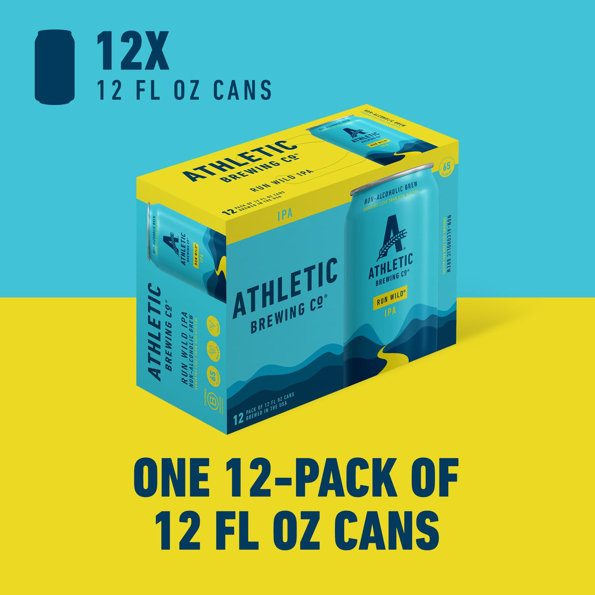Athletic Brewing Run Wild IPA can in hand, poolside refreshment with no alcohol.