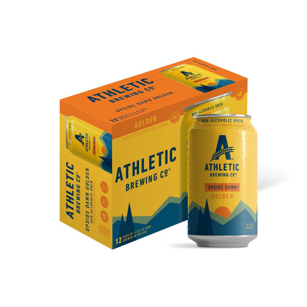 Athletic Upside Dawn cans show a golden hue with citrus notes for versatile refreshment