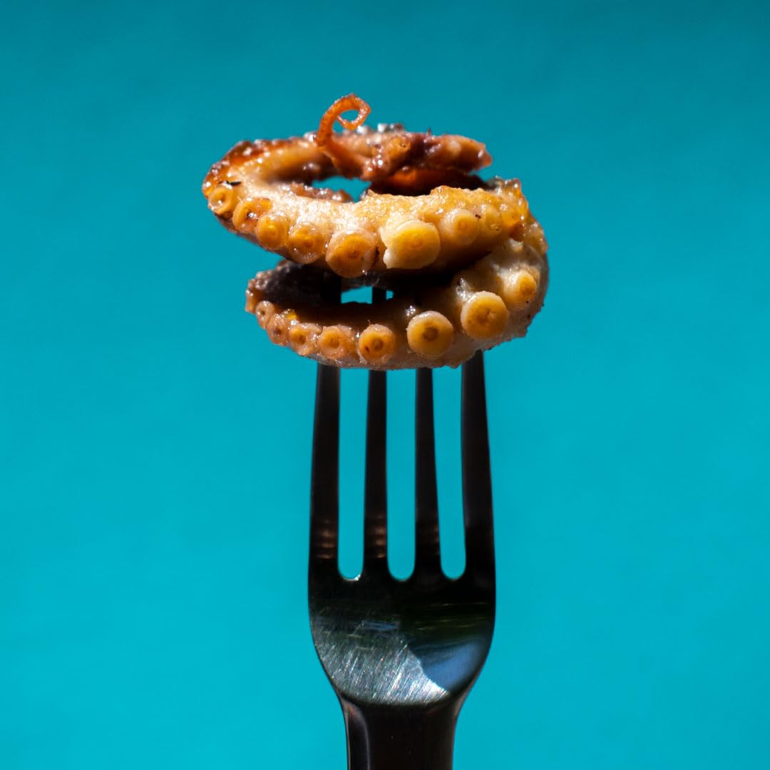 Ati Manel ocean protein octopus with garlic sauce option for meals.