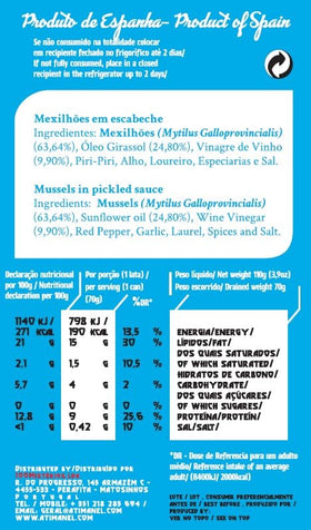 Ati Manel conserva from Portugal—authentic Portuguese mussels in marinade.