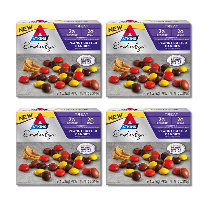 Atkins Endulge Peanut Butter Candies package showing creamy filling and low carb appeal