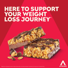 Texture shot of Atkins Chocolate Chip Granola Bar highlighting chewy and crunchy elements.