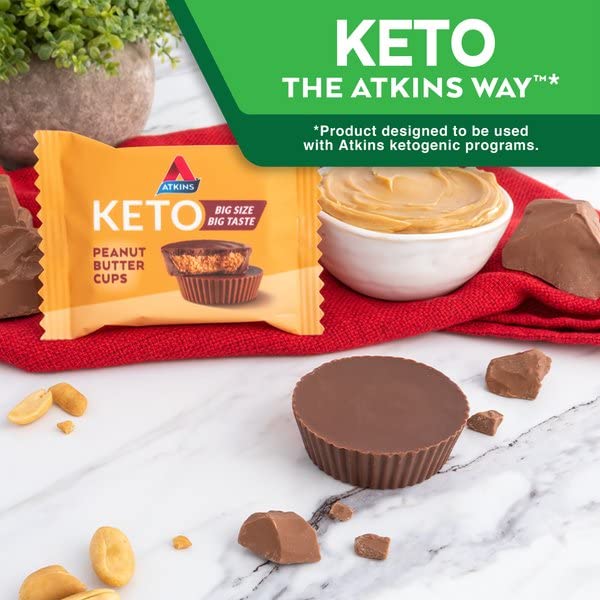 Atkins Keto Peanut Butter Cups gluten-free label signals dietary compatibility