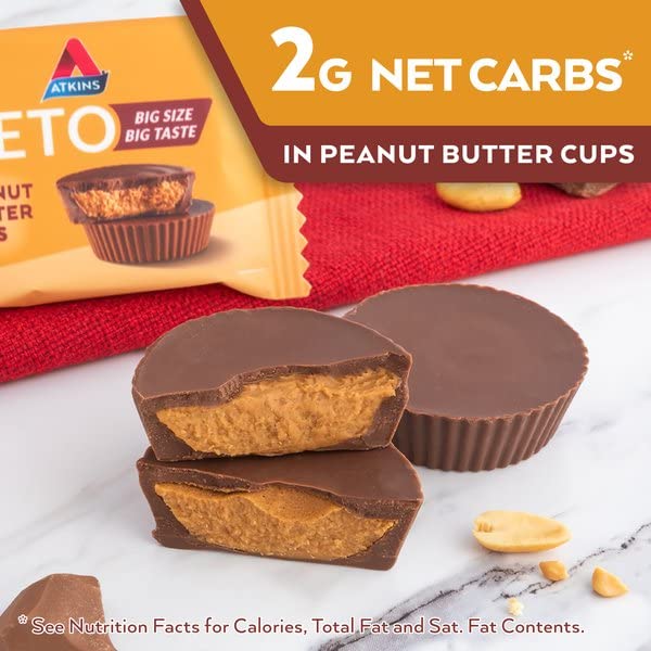 Atkins Keto Peanut Butter Cups on the go pack demonstrates portability for busy days