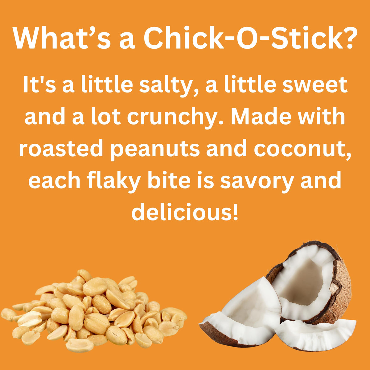 Close-up of Chick-O-Stick highlighting peanut and coconut notes