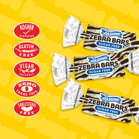Atkinson's Sugar Free Peanut Butter Bars in a bowl, ready for snacking.