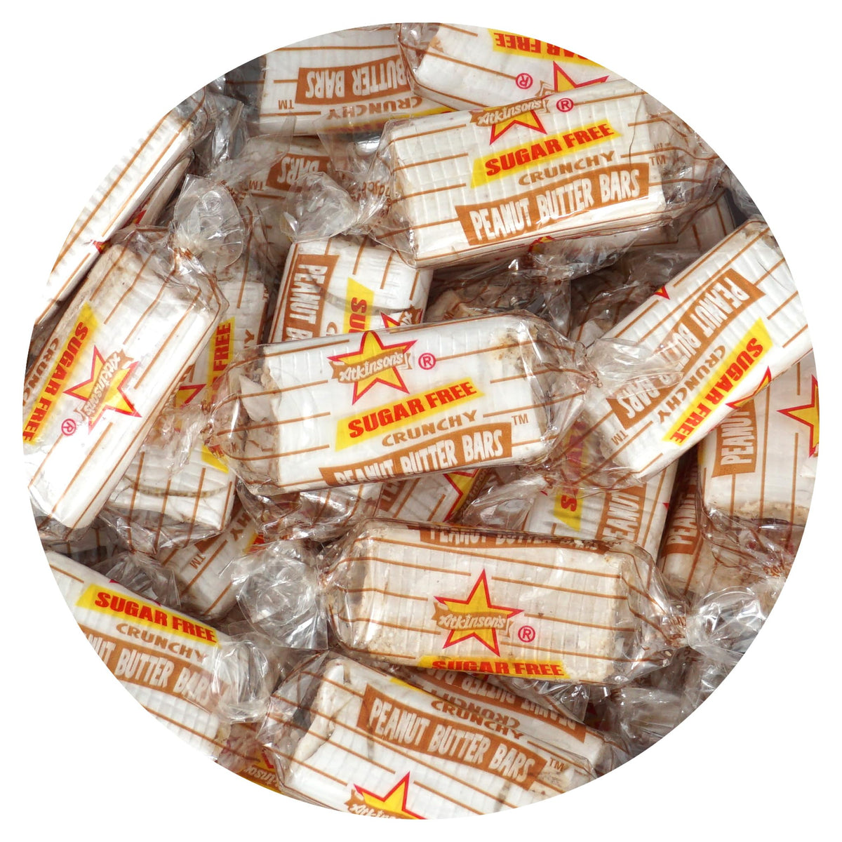 Atkinson's sugar-free peanut butter bars bulk bag 2lb for on-the-go snacking