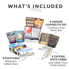 Atlas Coffee Club country postcards included with each coffee journey.
