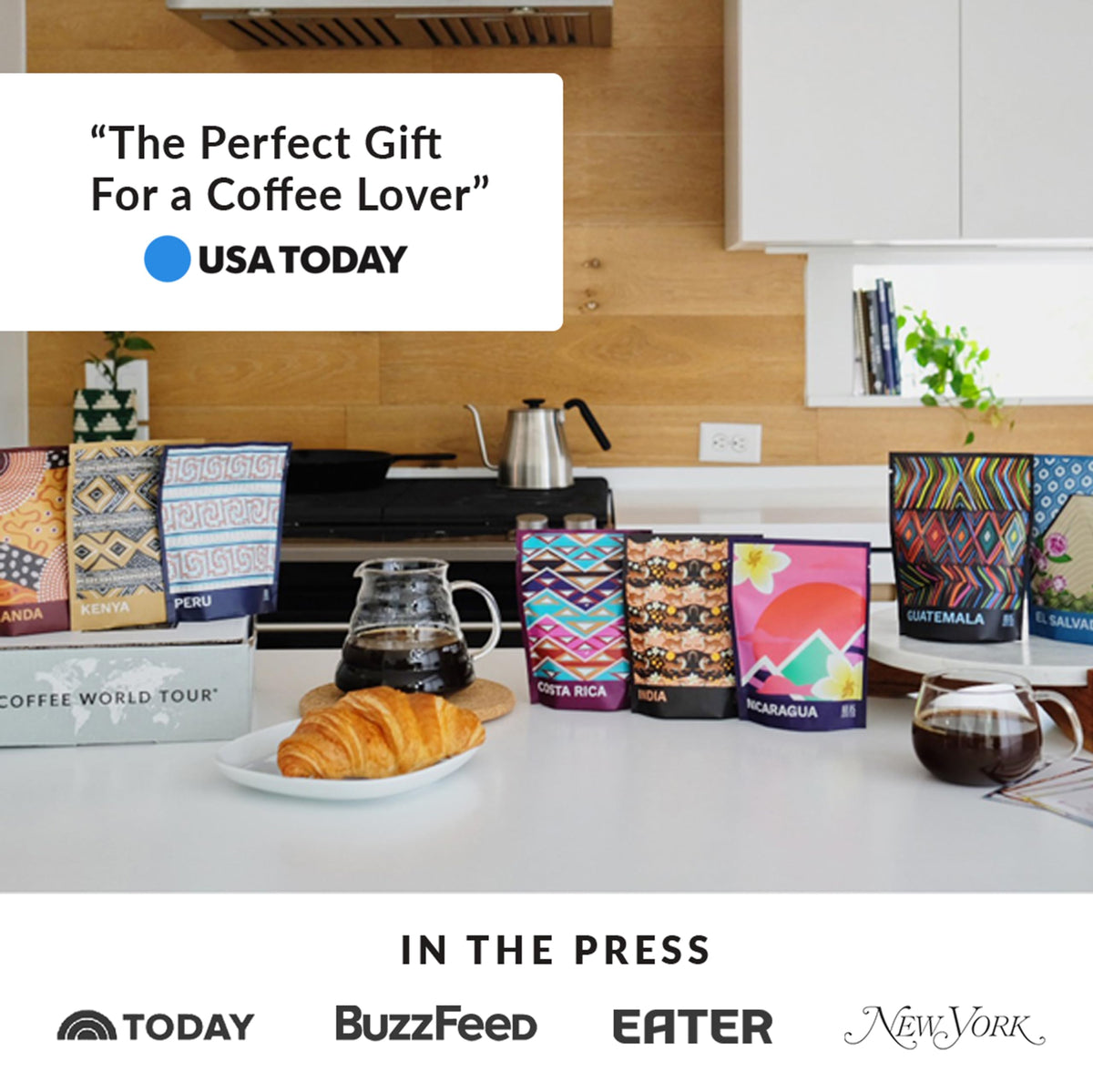 Tasting note cards accompany Atlas Coffee Club roasts for guided tastings and comparisons.