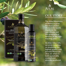 Two-pack Atlas Olive Oil Spray reduces mess while delivering flavor