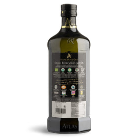 Atlas Olive Oils Moroccan origin olives highlight authentic flavor in the bottle.