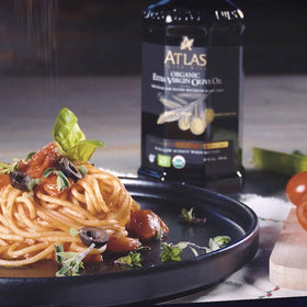 Atlas Olive Oils organic certification label signaling organic production.