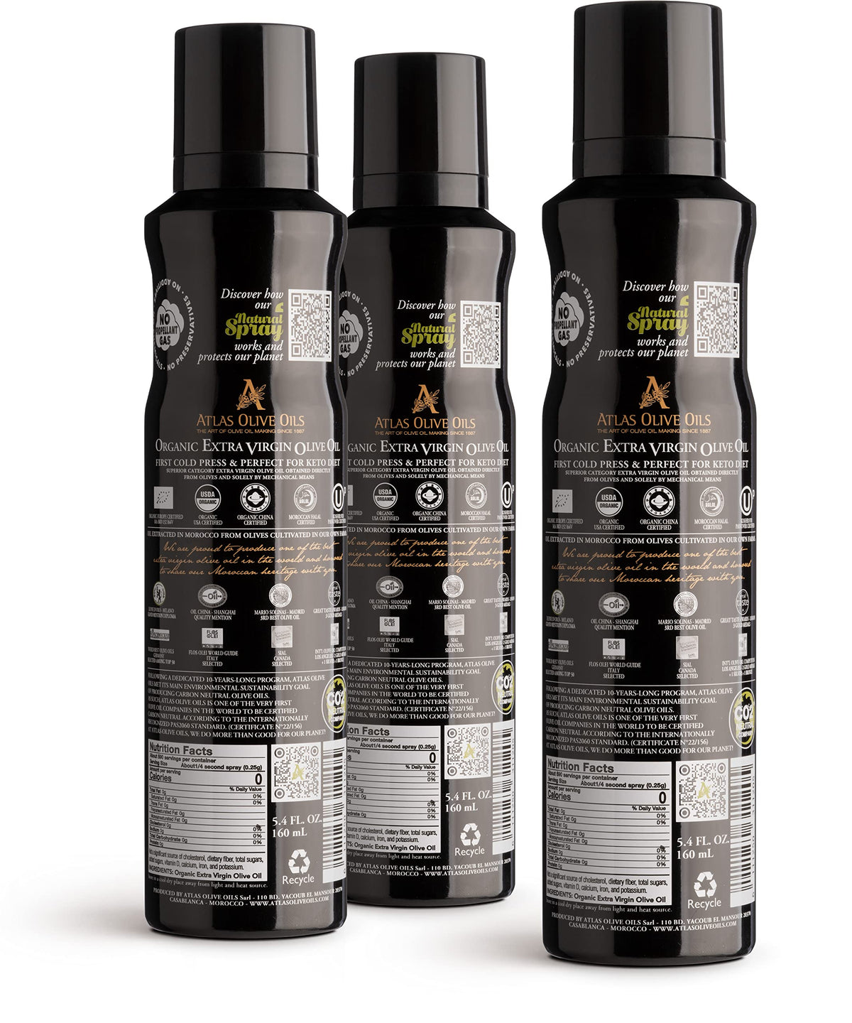 Atlas Olive Oils spray top demonstrates drizzle-control for precise drizzle over pasta.