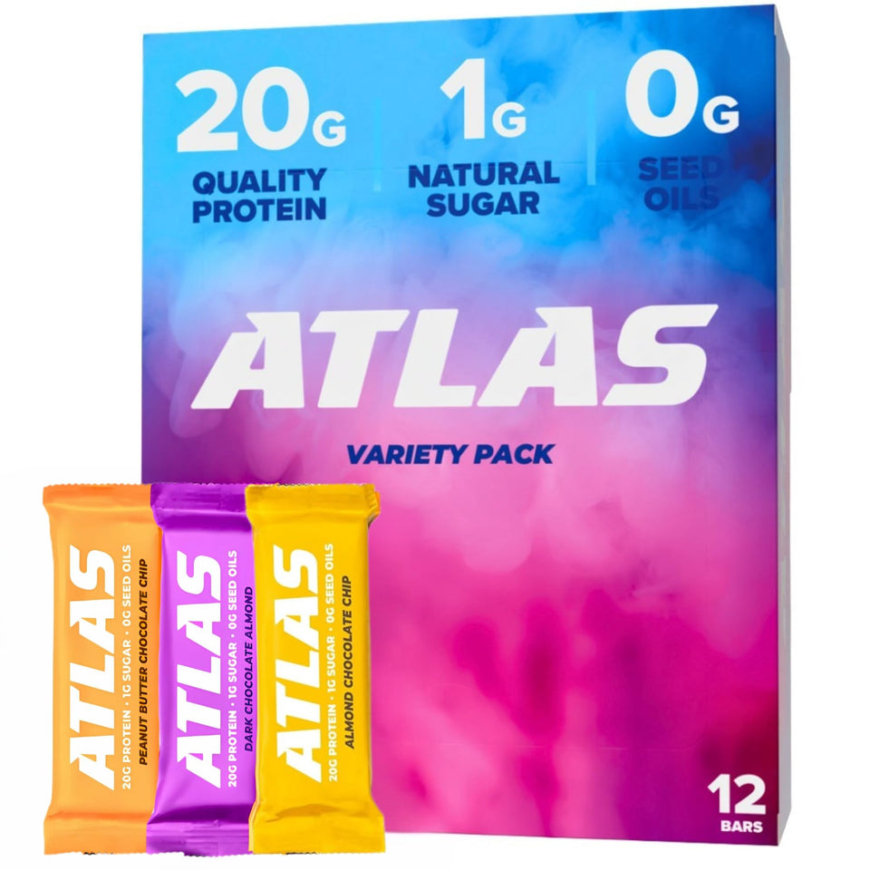 Atlas Real Food Protein Bar ingredients showcase real-food components for clean energy.