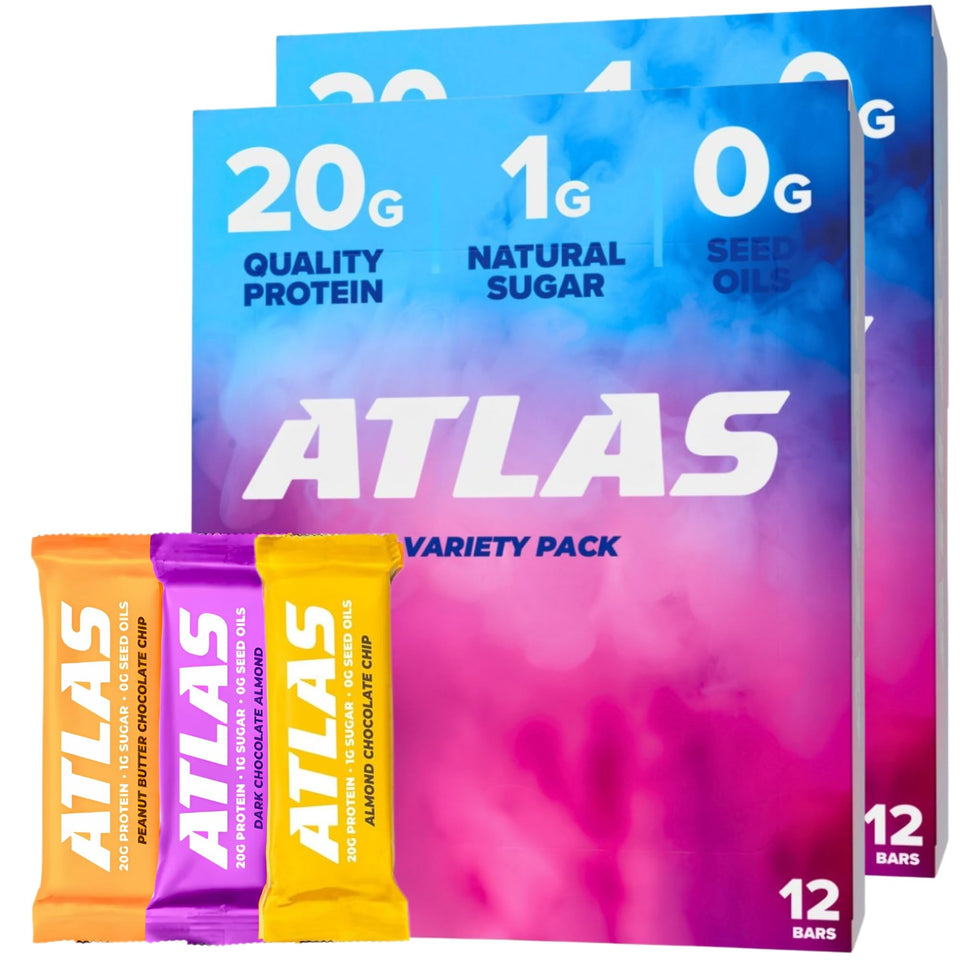 Atlas Real Food Protein Bar Peanut Butter Chocolate Chip — satisfying flavor, 20g protein per bar