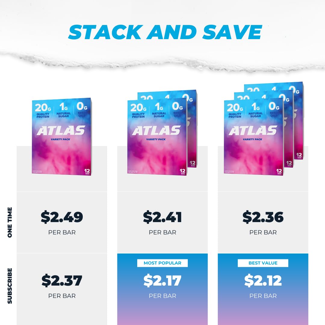 Atlas Real Food Protein Bar variety pack — sample multiple flavors