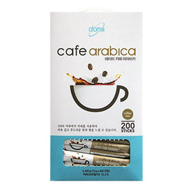 Front view of Atomy Arabica coffee sticks box highlighting value pack.