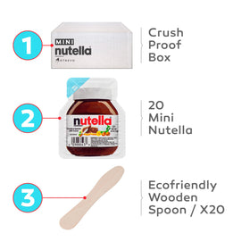 Close-up of Nutella mini cups in gift-ready packaging