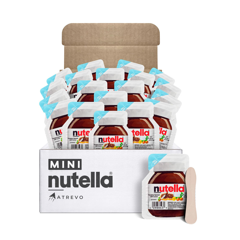 ATREVO Nutella mini cups with wooden spoons for office sharing