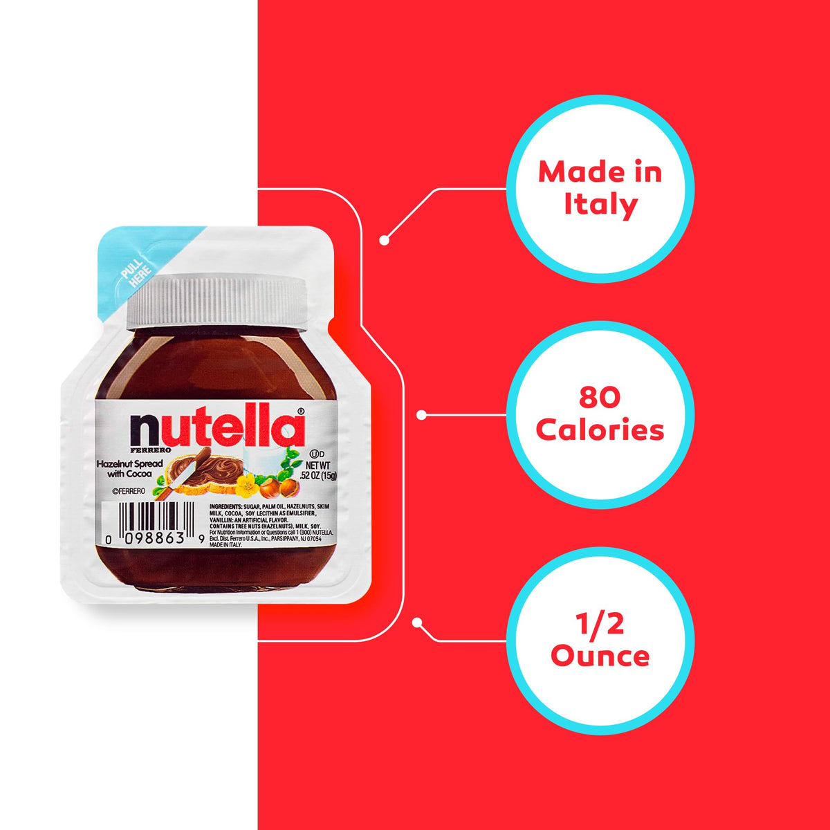 ATREVO Nutella mini cups with spoons included for gifting