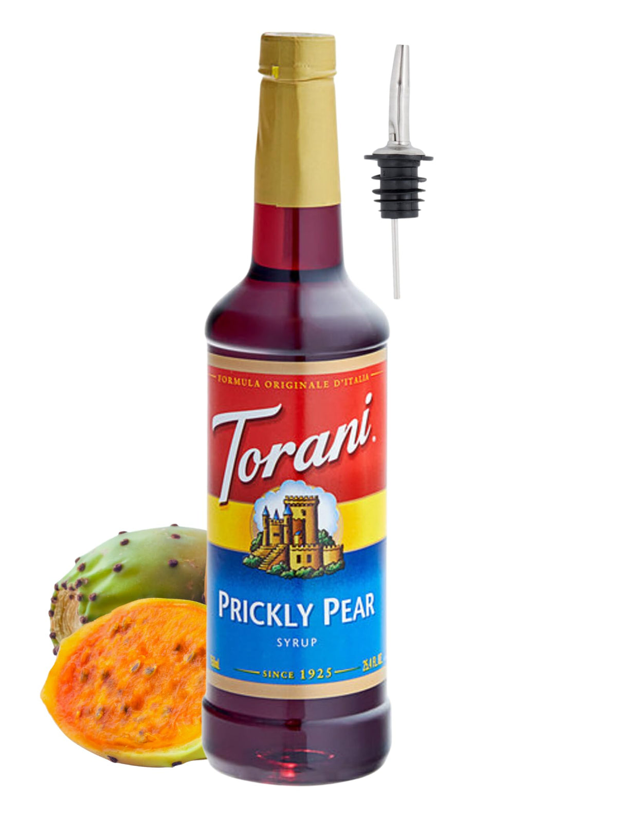 ATREVO Prickly Pear Syrup bottle front view, ideal for crafting cocktails.