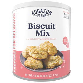 Augason Farms Buttermilk Biscuit Mix can ready for long-term emergency pantry.