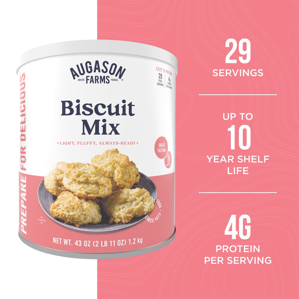 Augason Farms biscuit mix dough being prepared for baking.