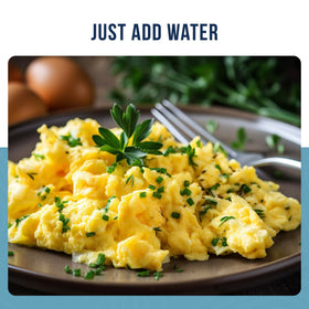 Augason Farms egg powder supports omelets and scrambles with simple rehydration.
