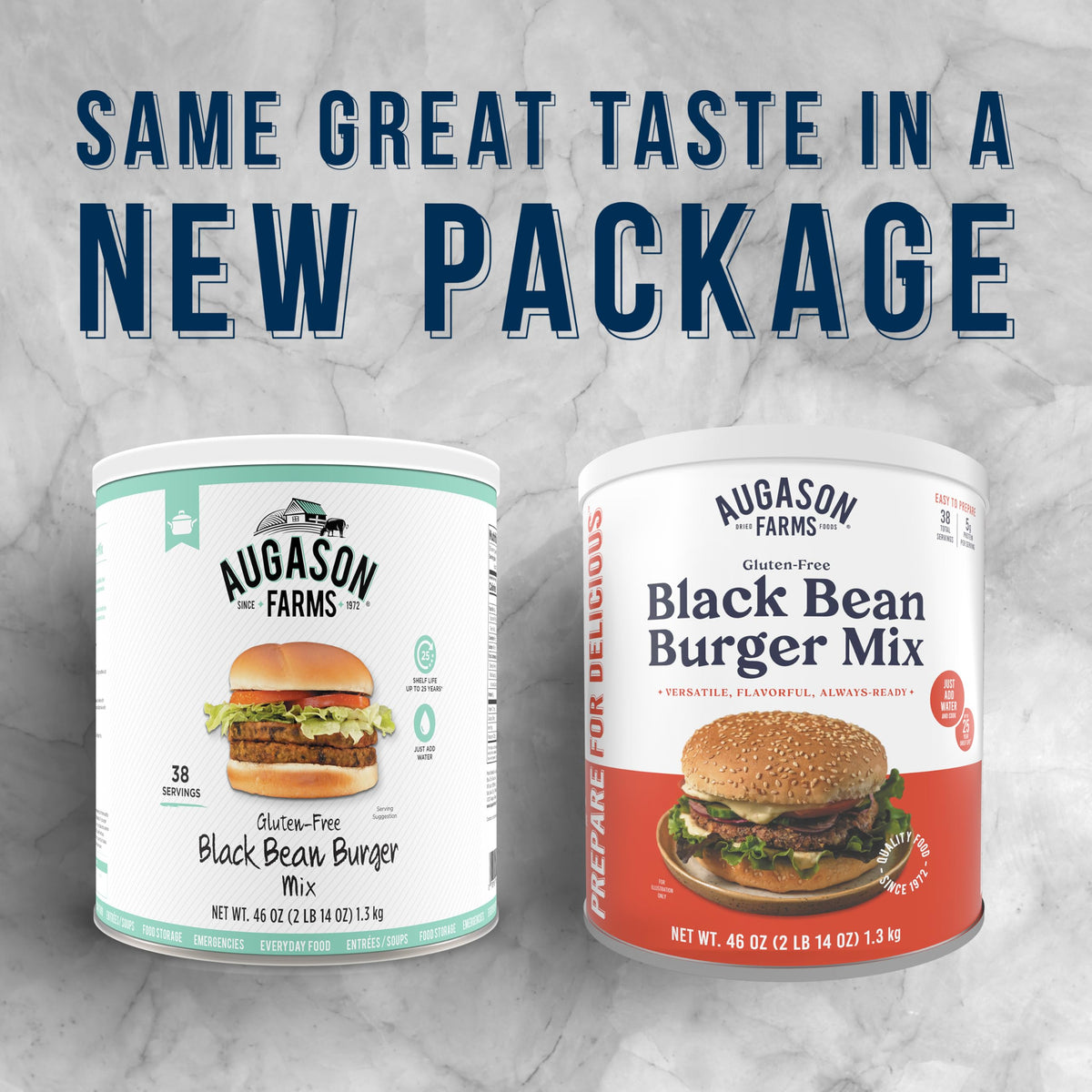 Augason Farms gluten-free burger mix package for emergency storage