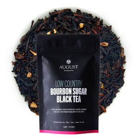 August Uncommon Low Country Bourbon Sugar Tea loose leaf ready for a smoky morning brew
