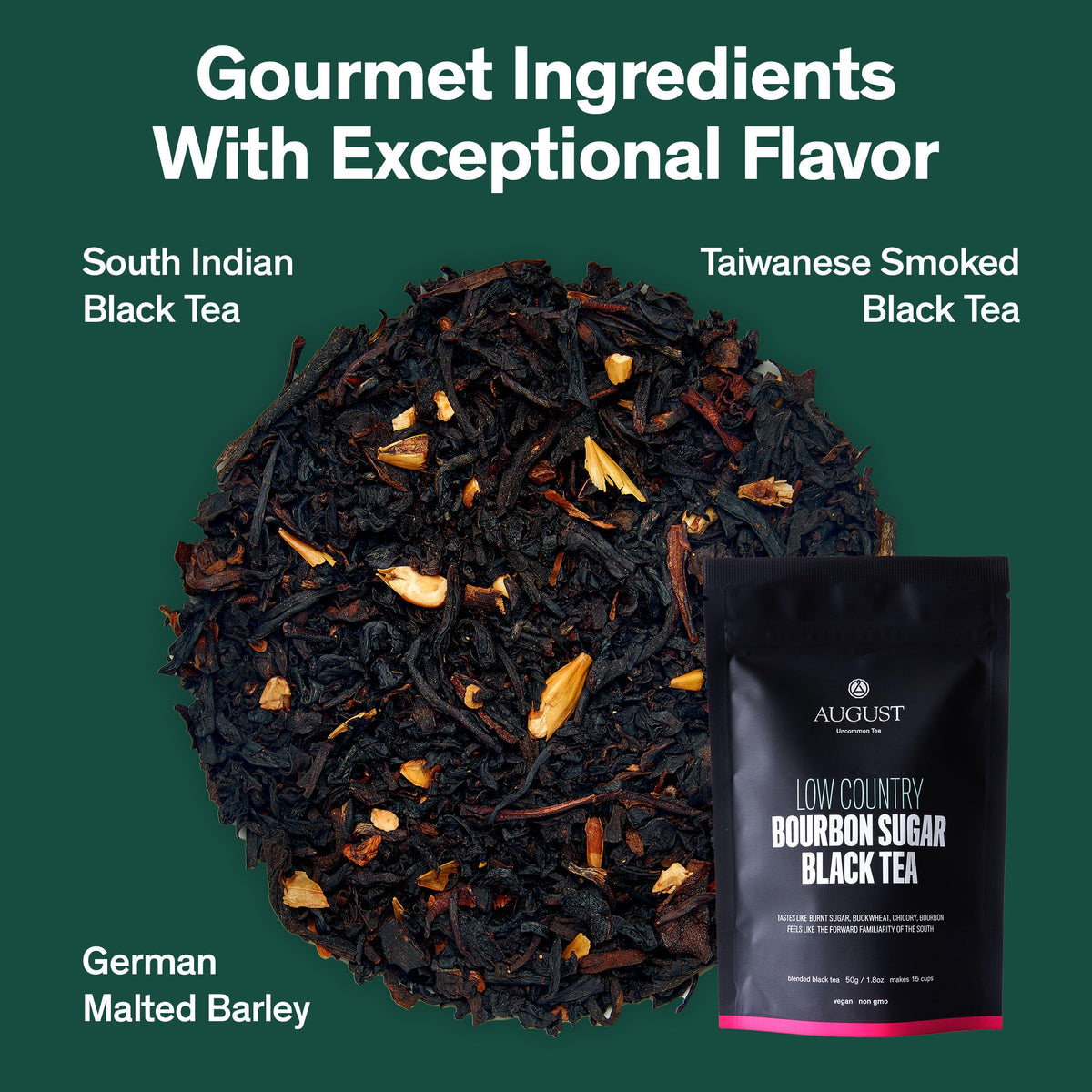 August Uncommon Low Country Bourbon Sugar Tea resealable pouch preserves freshness for on-the-go