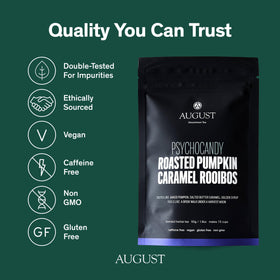 August Uncommon Psychocandy cup after steeping with caramel finish and pumpkin warmth