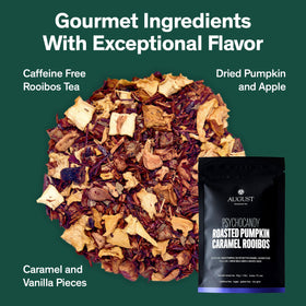 August Uncommon Psychocandy roasted pumpkin caramel loose-leaf blends ready to steep for cozy evenings