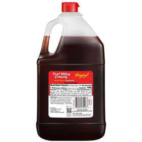 Aunt Jemima Original Pancake Syrup on stack of pancakes, rich sweetness
