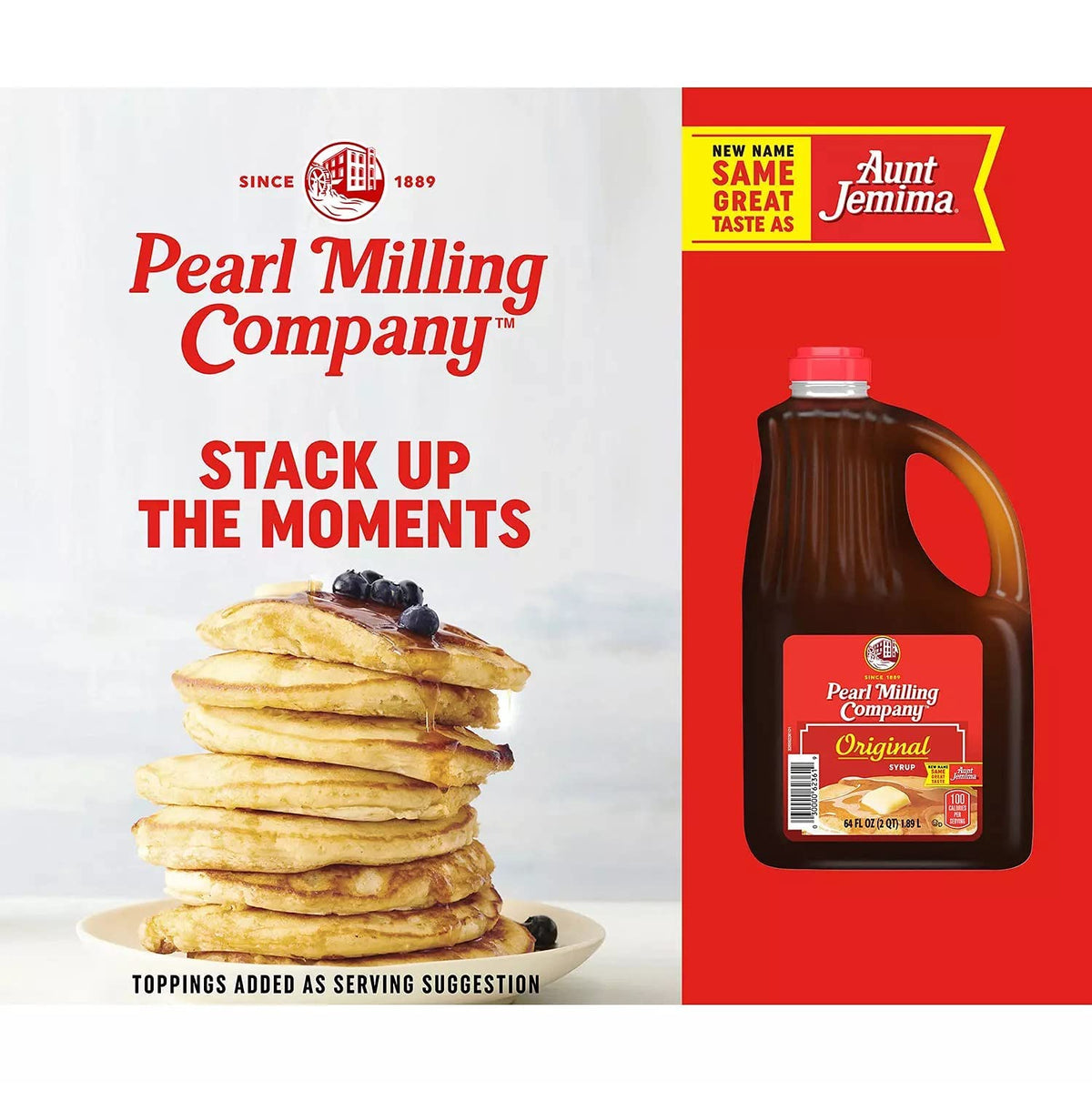 Aunt Jemima Original Pancake Syrup pouring, smooth drizzle for waffles