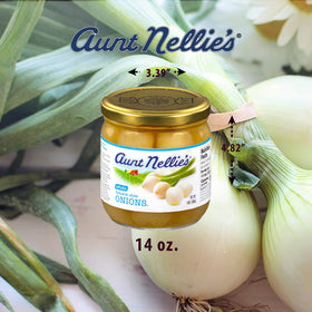 Aunt Nellie's onions pair nicely with soups and cocktails as a garnish.