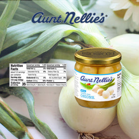 Aunt Nellie's onions ready to use for quick skillet meals or casseroles.