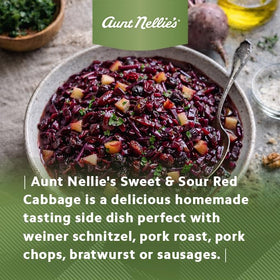 Aunt Nellie's Sweet & Sour Red Cabbage ingredients show simple, clean components for easy meals