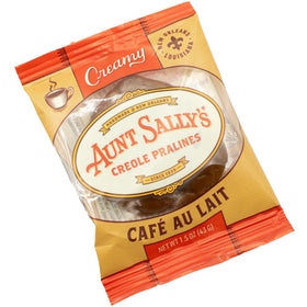Close-up highlighting premium ingredients and pecans in Aunt Sally's pralines.