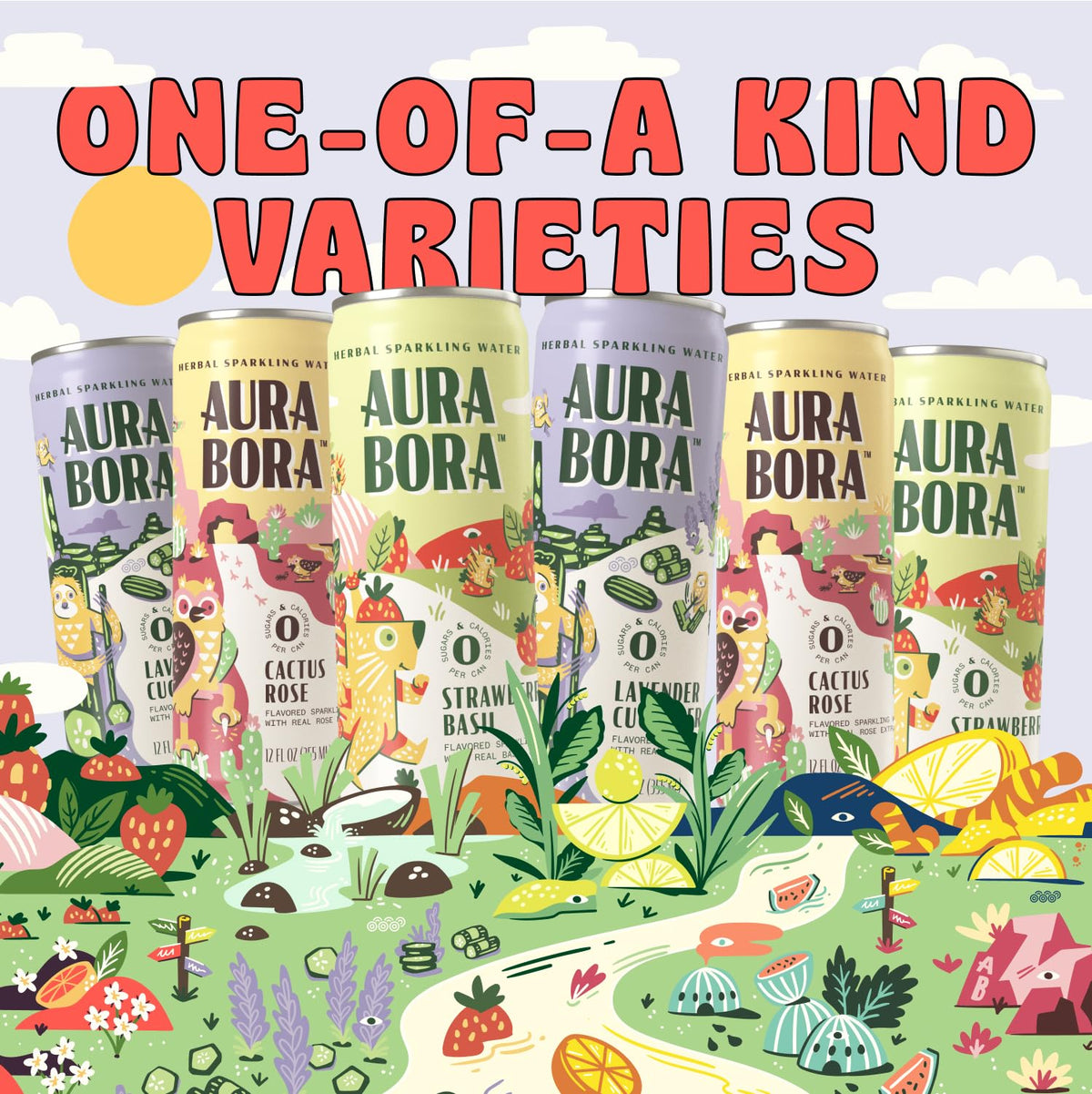 Aura Bora Strawberry Basil can with floral notes, perfect for a clean, refreshing break.