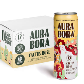 Aura Bora Cactus Rose can, vibrant and refreshing, offers zero calories for a light, guilt-free sip.